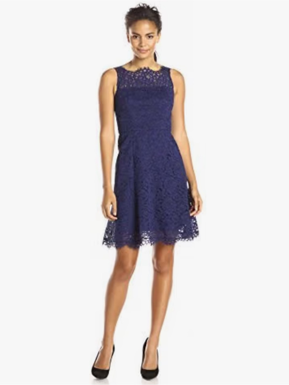 NWOT Shoshanna Women’s Navy Blue Corded Lace Dress, Size 2